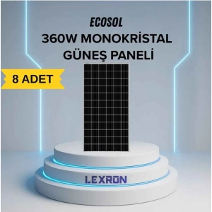 Ecosol 360W Monofacial Monokristal Güneş Paneli (8 ADET)