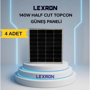 LEXRON 140W HALF-CUT TOPCON MONO GÜNEŞ PANELİ (4ADET)