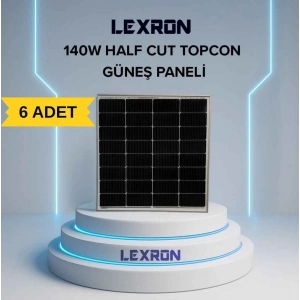 LEXRON 140W HALF-CUT TOPCON MONO GÜNEŞ PANELİ (6ADET)