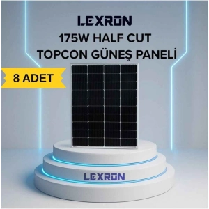LEXRON 175W HALF CUT TOPCON GÜNEŞ PANELİ (8ADET)