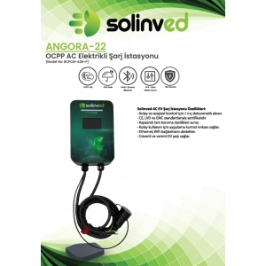 Solinved Angora Serisi 22 kW AC Ev Elektrikli Araç Şarj İstasyonu