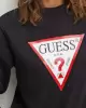 Guess Kadın Regular Fit Üçgen  Logolu Siyah Sweatshirt