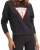 Guess Kadın Regular Fit Üçgen  Logolu Siyah Sweatshirt