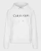 Calvin Klein Kadın Logolu Hoodie Beyaz Sweatshirt