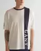 Gant Erkek Krem Oversize Fit Bisiklet Yaka Logolu T-Shirt