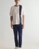 Gant Erkek Krem Oversize Fit Bisiklet Yaka Logolu T-Shirt