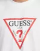 Guess Erkek Beyaz  Logolu  İkonik T-Shirt