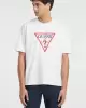 Guess Erkek Beyaz  Logolu  İkonik T-Shirt