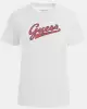 Guess Kadın   Klasik  Yazı Logolu  Beyaz T-Shirt