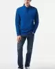 Nautica Erkek Saks Mavisi Slim Fit Polo Sweatshirt