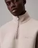 Calvin Klein Erkek Krem Fermuarlı Sweatshirt