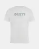 Guess Erkek  Beyaz Önü Logolu  Sterch T-Shirt