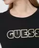 Guess Kadın Bisiklet Yaka Siyah Glossy T-Shirt