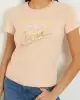 Guess Kadın Üçgen Logolu Açık Pembe T-Shirt