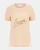 Guess Kadın Üçgen Logolu Açık Pembe T-Shirt