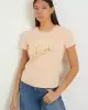 Guess Kadın Üçgen Logolu Açık Pembe T-Shirt