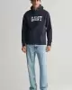 GANT Erkek Lacivert Regular Fit Kapüşonlu Logolu Sweatshirt