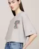 Tommy Hilfiger Kadın Gri Crop T-Shirt