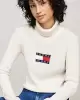 Tommy Hilfiger Kadın Beyaz Melange Kazak