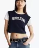 Tommy Jeans Kadın Siyah Logolu  Crop T-Shirt