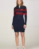 Tommy Hilfiger Kadın Mavi Rozetli Sweater Elbise Uzun