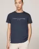 Tommy Hilfiger Erkek Logo İşlemelı Slım Fıt Lacivert T-Shirt