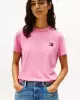 Tommy Jeans Kadın Pembe Badge Crew T-Shirt