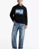 Tommy Jeans Logolu Erkek Siyah Sweatshırt