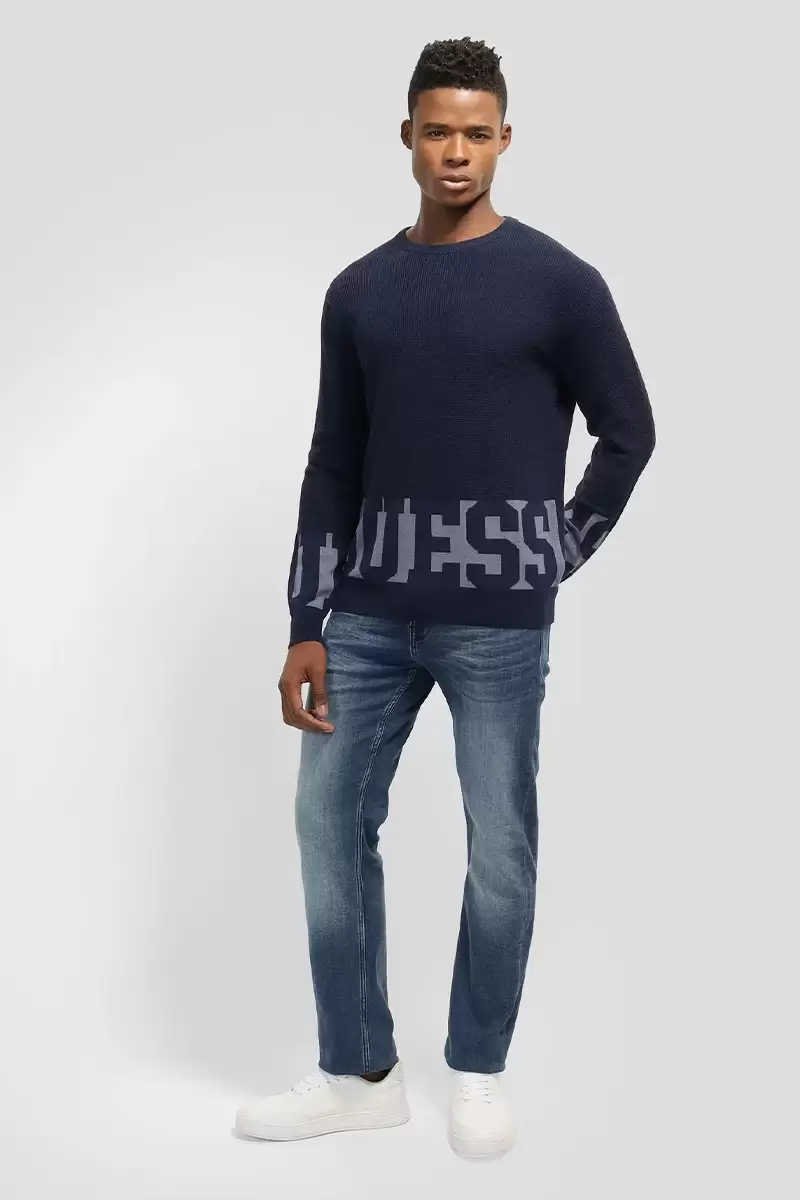 Guess Erkek Deemer Lacivert Sweatshirt