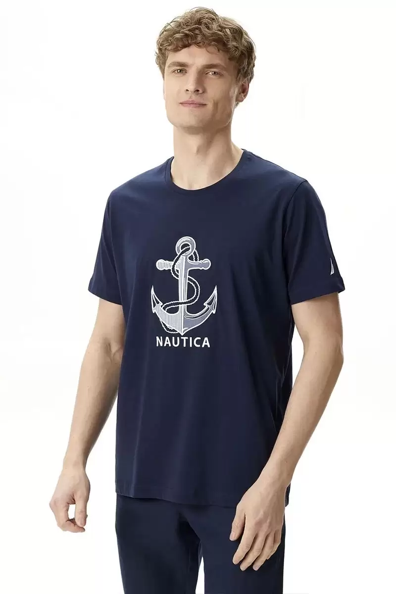 Nautıca Erkek  Lacivert Standart  Fıt  Kısa Kollu T-Shirt