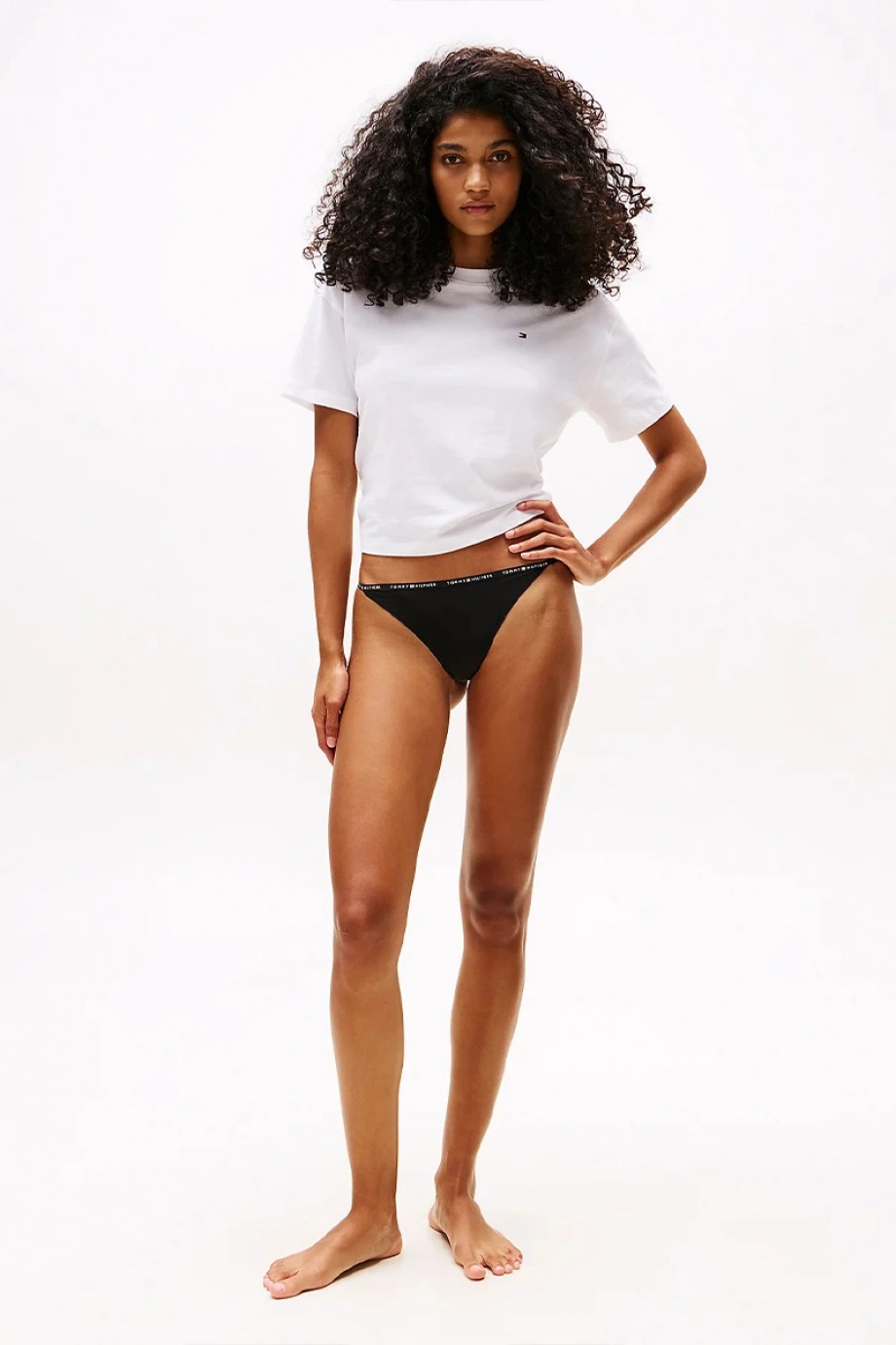 Tommy Hilfiger 3 PACK MULTI SHAPE BOTTOM Kadın siyah İç Çamaşırı UW0UW057560V2