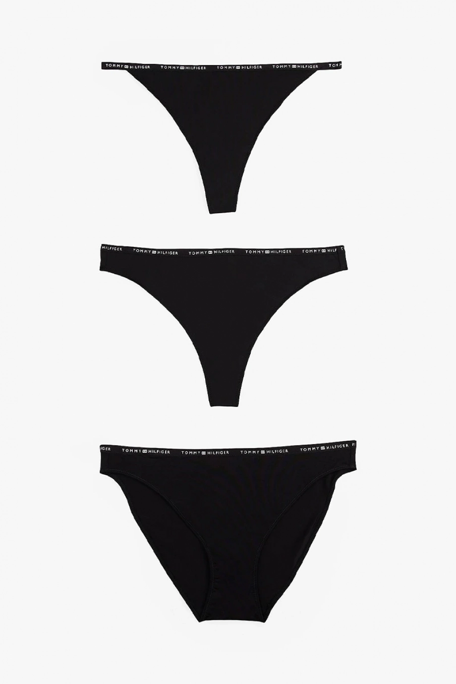 Tommy Hilfiger 3 PACK MULTI SHAPE BOTTOM Kadın siyah İç Çamaşırı UW0UW057560V2