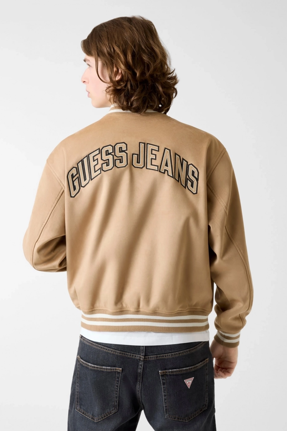 Guess Jeans Suede Erkek Bomber Ceket