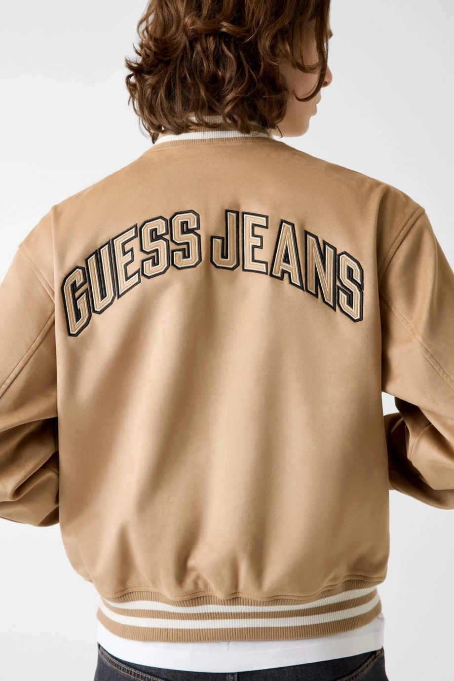 Guess Jeans Suede Erkek Bomber Ceket