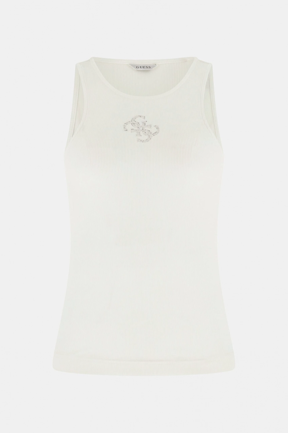 Guess Kolsuz Yuvarlak Yaka Guendalina Kadın Beyaz Atlet  W6RP39KD092-G011