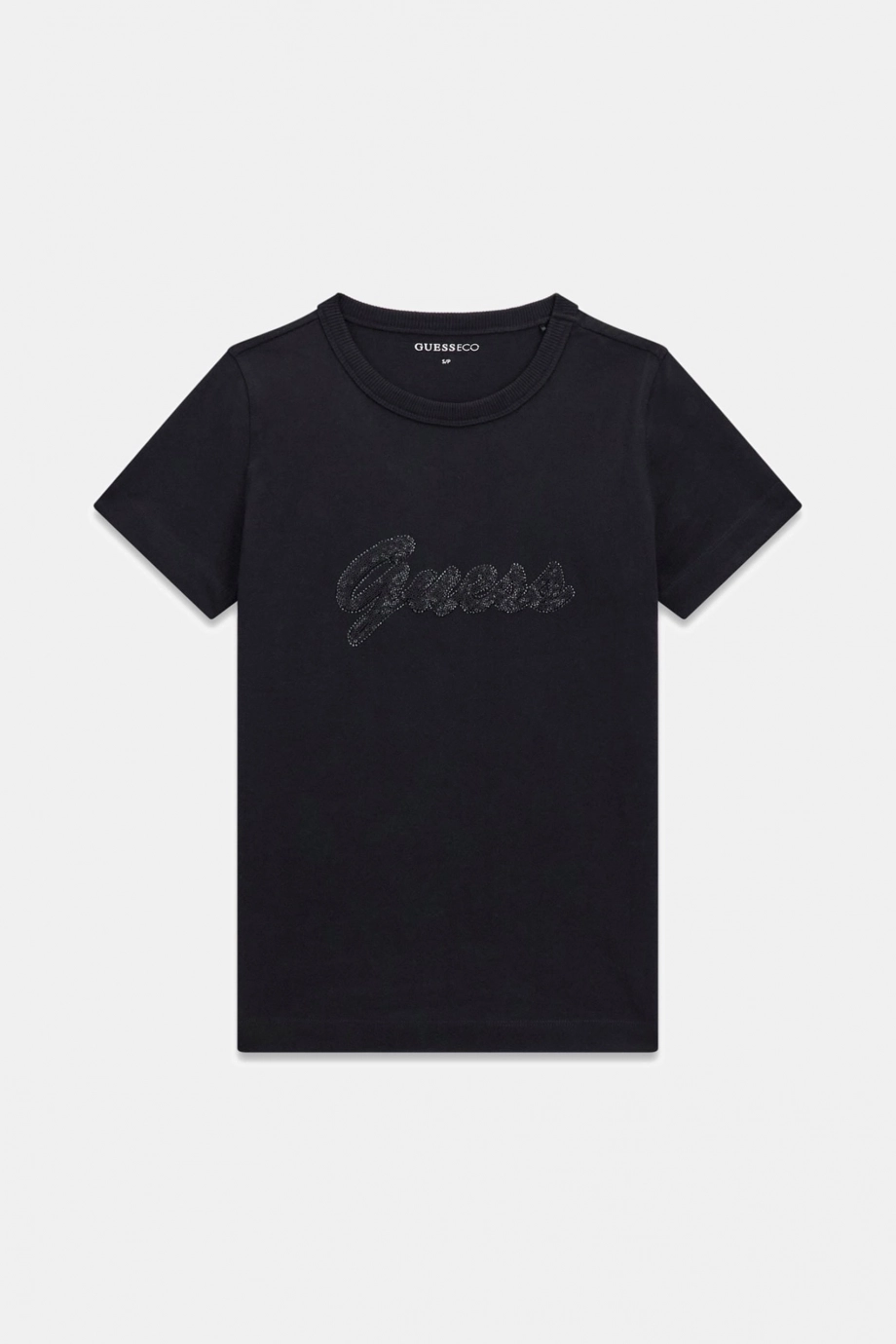 Guess Kısa Kollu Bisiklet Yaka 3D Yazılı Kadın Siyah T-shirt W6GI08K3023-JBLK
