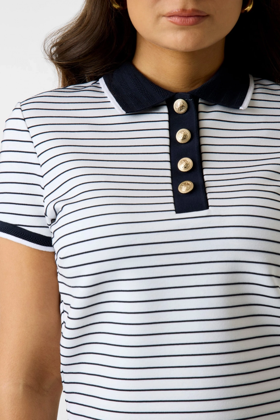 Guess Kısa Kollu Polo Yaka Alphonsine Çizgili Kadın Çok Renkli Polo T-shirt W6GP17K2946-S0AK