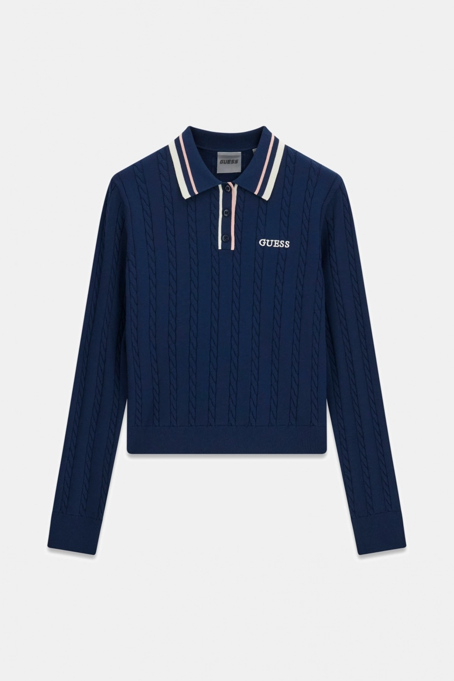 Guess Shari Polo Yakalı Triko Kadın Lacivert Triko V6RR01Z4652-G7R1