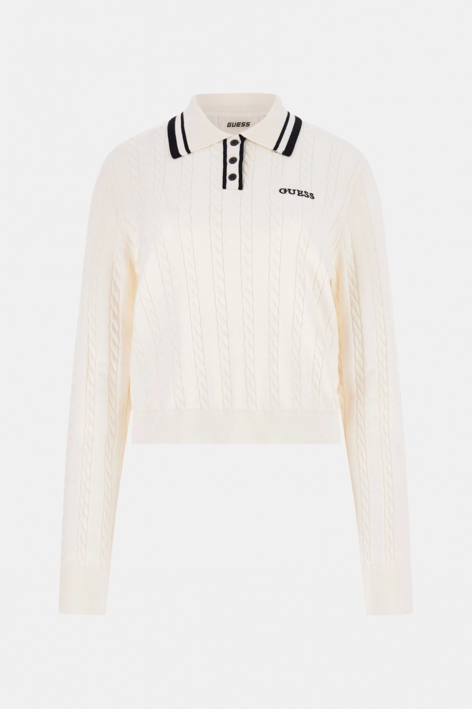 Guess Shari Polo Yakalı Triko Kadın Beyaz Triko V6RR01Z4652-G1O6