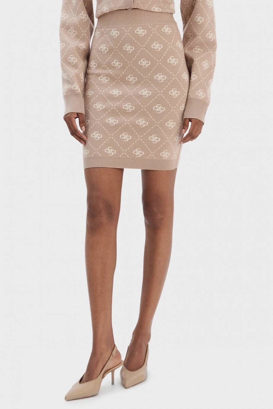 Guess Sarah 4G Triko Kadın Krem Etek W4BD0SZ3JD2-FNJS