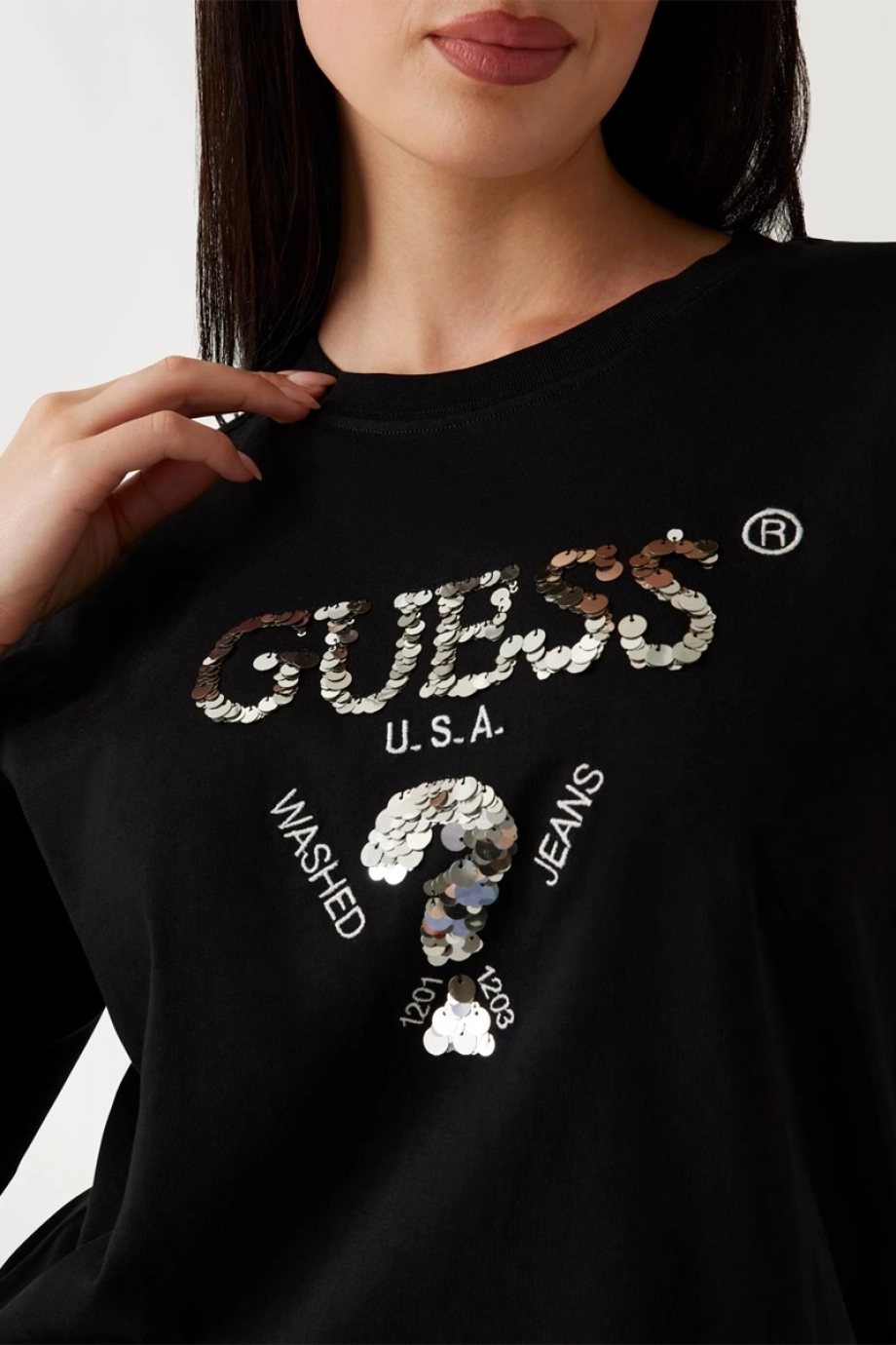 Guess Aurélie Kadın Siyah Aktif Boxy Fit T-Shirt V4YI06I3Z14-FJ8N
