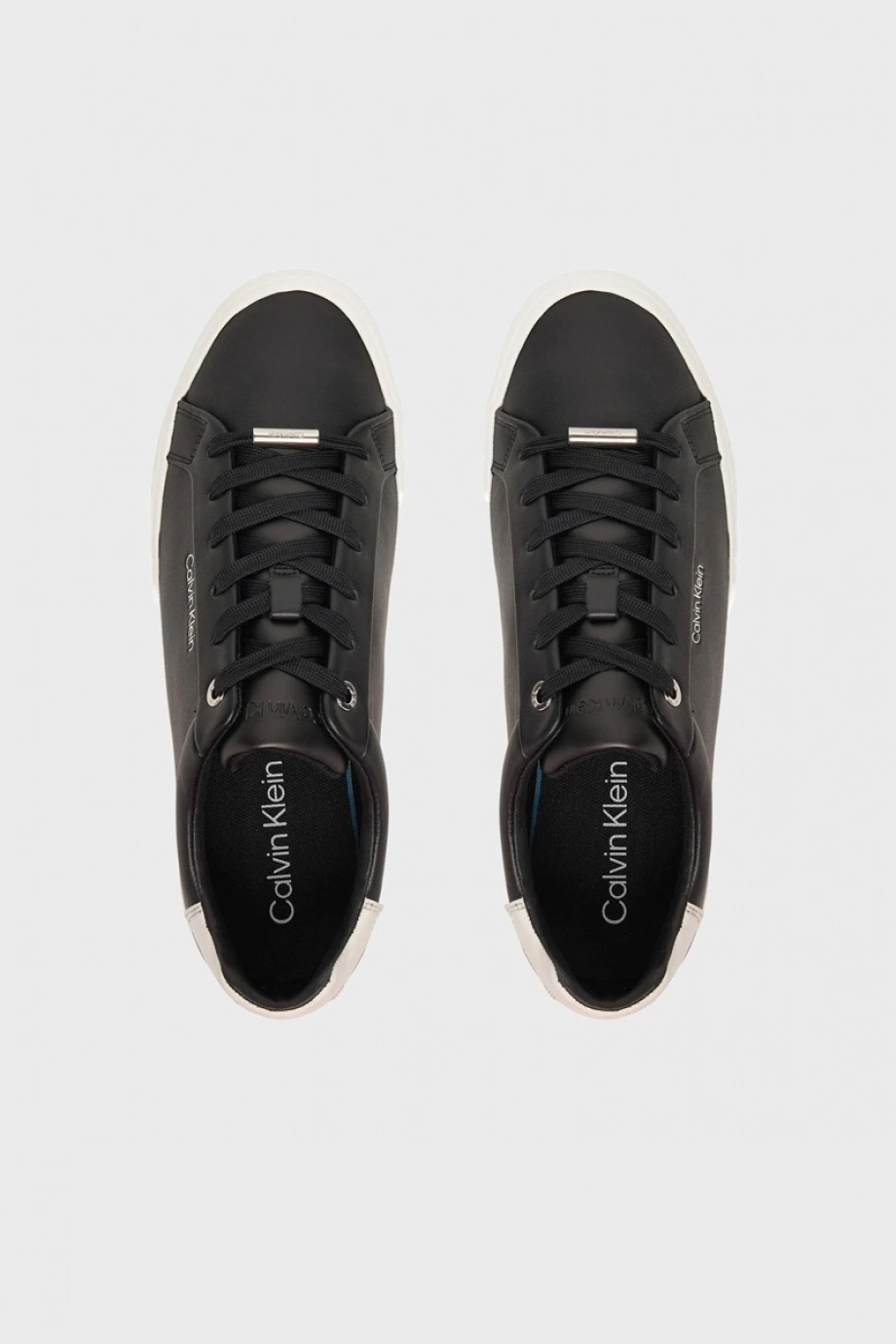 Calvin Klein Vulc Bağcıklı Deri ve Hareli Kadın Siyah Sneaker HW0HW02747-0GK