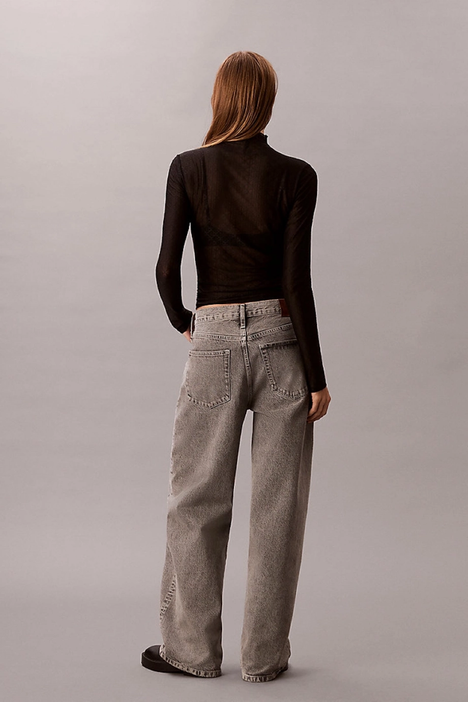 Calvin Klein Geniş Paça Grey Sterling Kadın Gri Jeans LV047D834G-0SL