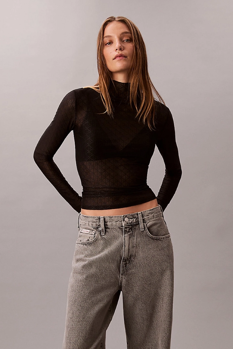 Calvin Klein Geniş Paça Grey Sterling Kadın Gri Jeans LV047D834G-0SL