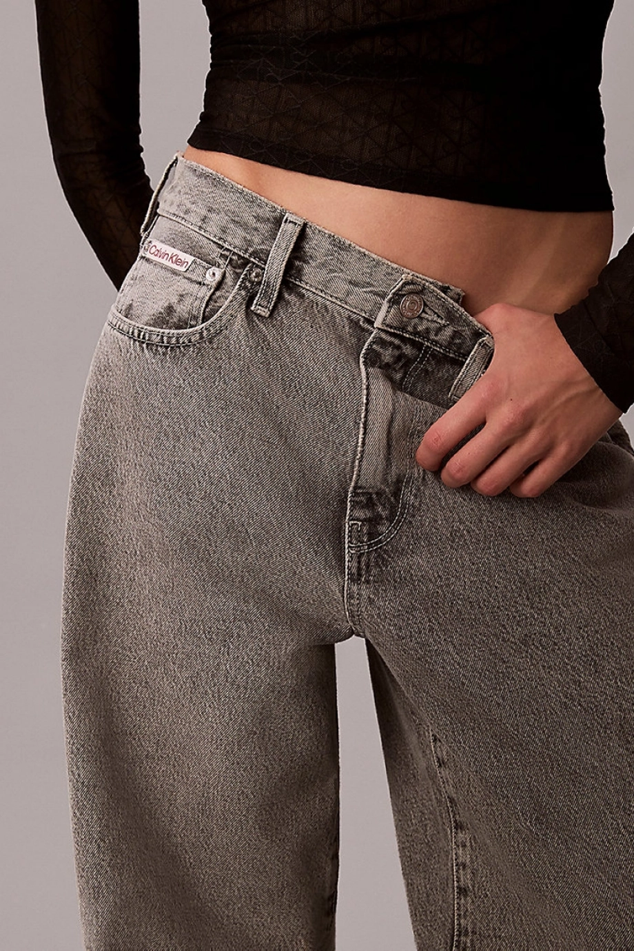 Calvin Klein Geniş Paça Grey Sterling Kadın Gri Jeans LV047D834G-0SL