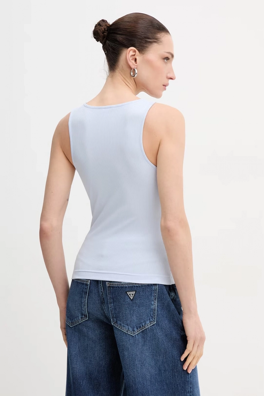 Guess Kolsuz Yuvarlak Yaka Guendalina Kadın Mavi Atlet W6RP39KD092-G7S1