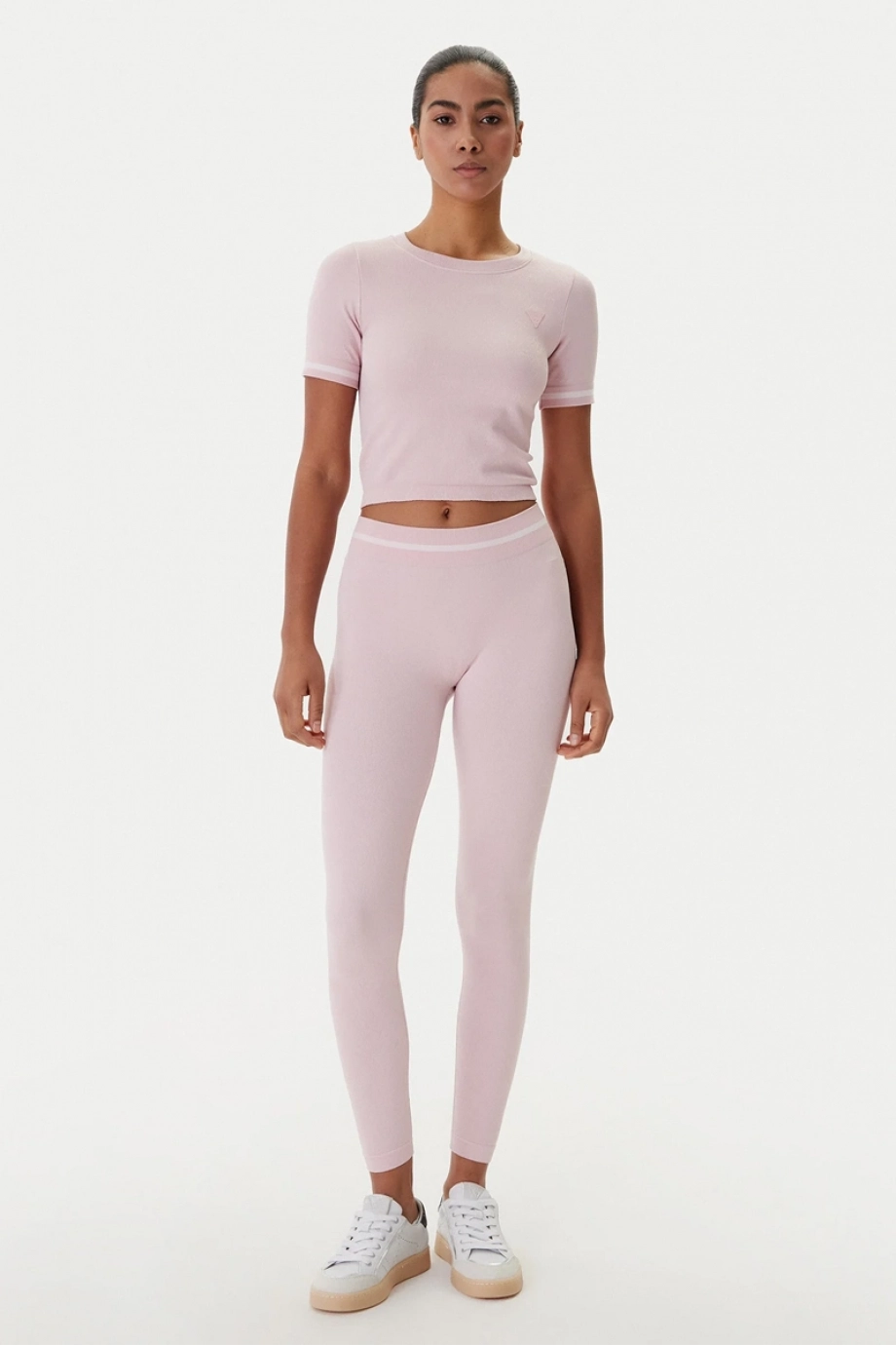 Guess Pepi 4G Dikişsiz Kısa Kollu Kadın Pembe Crop V6RP02Z4692-F6ZY