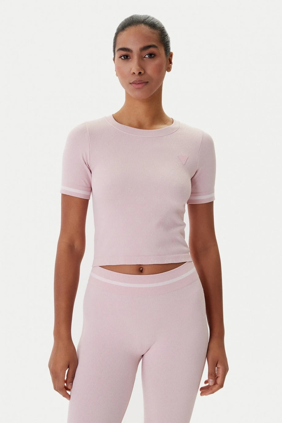 Guess Pepi 4G Dikişsiz Kısa Kollu Kadın Pembe Crop V6RP02Z4692-F6ZY