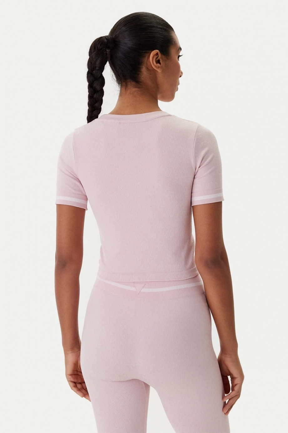Guess Pepi 4G Dikişsiz Kısa Kollu Kadın Pembe Crop V6RP02Z4692-F6ZY