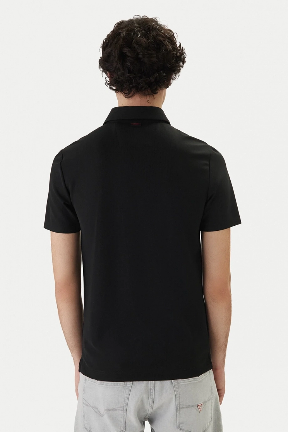 Guess Kısa Kollu Yeni Teknik Esnek Polo Yakalı Erkek Siyah Polo T-shirt M6RP02KD202-JBLK